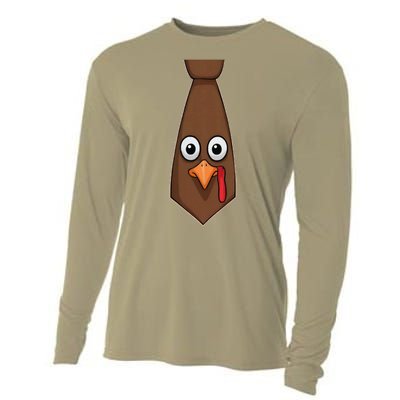 Funny Thanksgiving Tie With Turkey For Family Dinner Cooling Performance Long Sleeve Crew