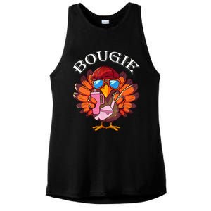 Funny Thanksgiving Turkey Trendy Bougie Fall Vibes Women Ladies PosiCharge Tri-Blend Wicking Tank