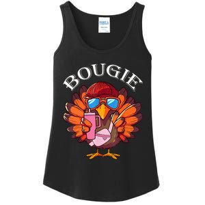 Funny Thanksgiving Turkey Trendy Bougie Fall Vibes Women Ladies Essential Tank