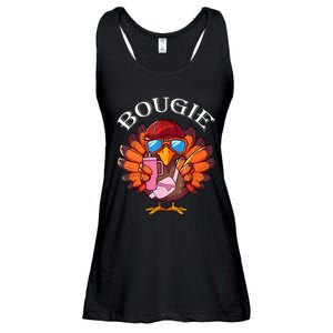 Funny Thanksgiving Turkey Trendy Bougie Fall Vibes Women Ladies Essential Flowy Tank