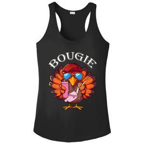 Funny Thanksgiving Turkey Trendy Bougie Fall Vibes Women Ladies PosiCharge Competitor Racerback Tank