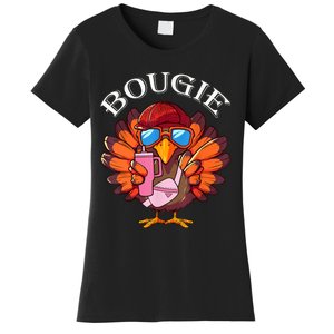 Funny Thanksgiving Turkey Trendy Bougie Fall Vibes Women Women's T-Shirt