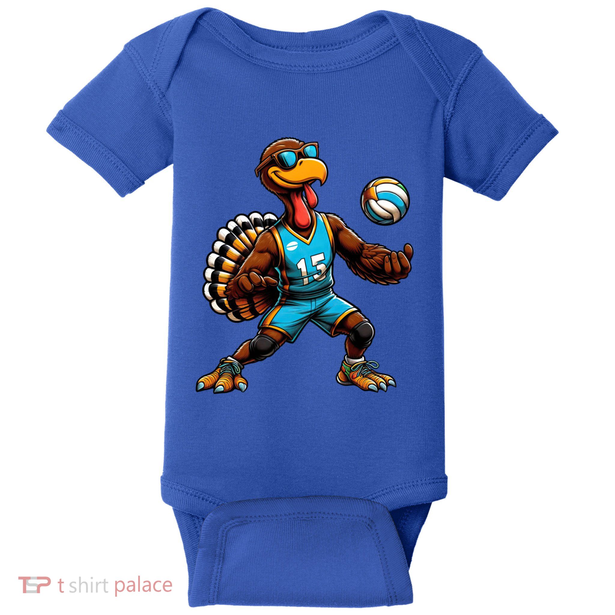 Funny Turkey Thanksgiving Volleyball Gift Baby Bodysuit