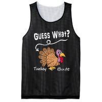 Funny Thanksgiving Turkey Guess What Turkey Butt! Mesh Reversible Basketball Jersey Tank