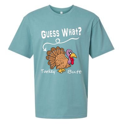 Funny Thanksgiving Turkey Guess What Turkey Butt! Sueded Cloud Jersey T-Shirt