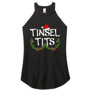 Funny Tinsel Tits Matching Jingle Balls Christmas Couples Women's Perfect Tri Rocker Tank