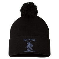 Faster Than The Forever Yeet Run Away Faster Funny Saying Gift Pom Pom 12in Knit Beanie
