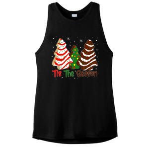 Funny Tis The Season Design Christmas Tree Cakes Debbie Ladies PosiCharge Tri-Blend Wicking Tank