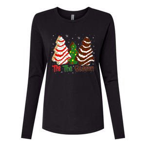 Funny Tis The Season Design Christmas Tree Cakes Debbie Womens Cotton Relaxed Long Sleeve T-Shirt