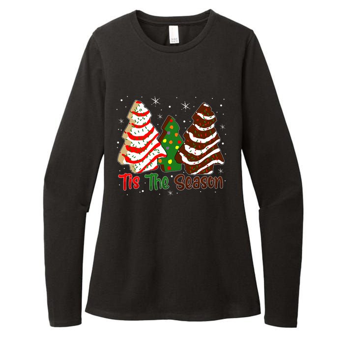 Funny Tis The Season Design Christmas Tree Cakes Debbie Womens CVC Long Sleeve Shirt