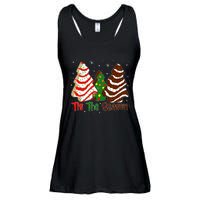 Funny Tis The Season Design Christmas Tree Cakes Debbie Ladies Essential Flowy Tank