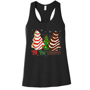 Funny Tis The Season Design Christmas Tree Cakes Debbie Women's Racerback Tank