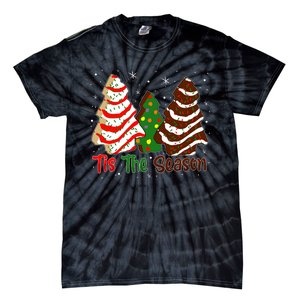 Funny Tis The Season Design Christmas Tree Cakes Debbie Tie-Dye T-Shirt