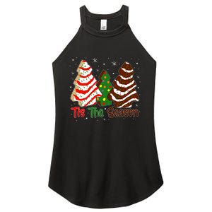 Funny Tis The Season Design Christmas Tree Cakes Debbie Women's Perfect Tri Rocker Tank