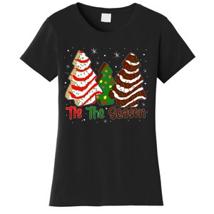 Funny Tis The Season Design Christmas Tree Cakes Debbie Women's T-Shirt