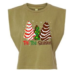 Funny Tis The Season Design Christmas Tree Cakes Debbie Garment-Dyed Women's Muscle Tee