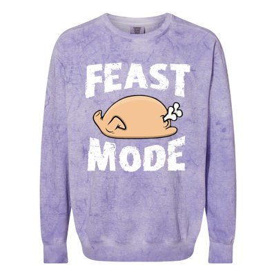 Funny Thanksgiving Turkey Feast Mode Gift Colorblast Crewneck Sweatshirt