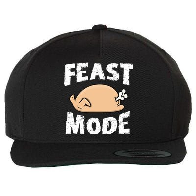 Funny Thanksgiving Turkey Feast Mode Gift Wool Snapback Cap