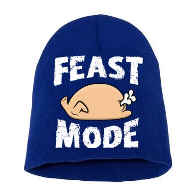 Funny Thanksgiving Turkey Feast Mode Gift Short Acrylic Beanie