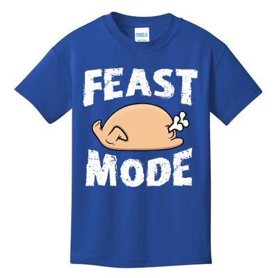 Funny Thanksgiving Turkey Feast Mode Gift Kids T-Shirt