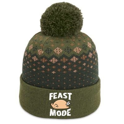 Funny Thanksgiving Turkey Feast Mode Gift The Baniff Cuffed Pom Beanie