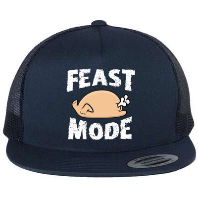 Funny Thanksgiving Turkey Feast Mode Gift Flat Bill Trucker Hat