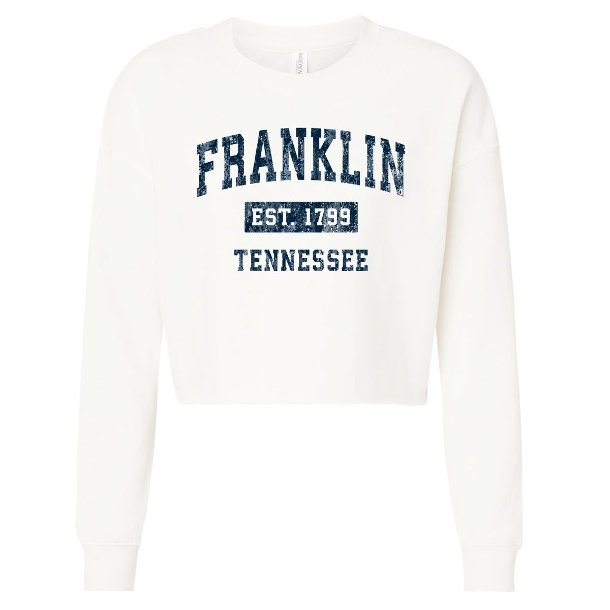 Franklin Tennessee Tn Vintage Sports Design Cropped Pullover Crew