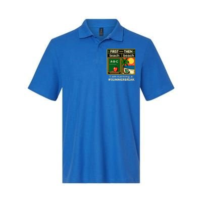 First Teach The Beach Teacher Softstyle Adult Sport Polo