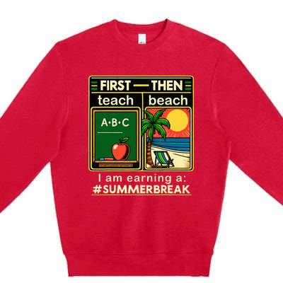 First Teach The Beach Teacher Premium Crewneck Sweatshirt