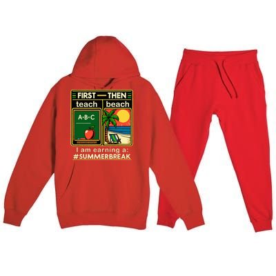 First Teach The Beach Teacher Premium Hooded Sweatsuit Set