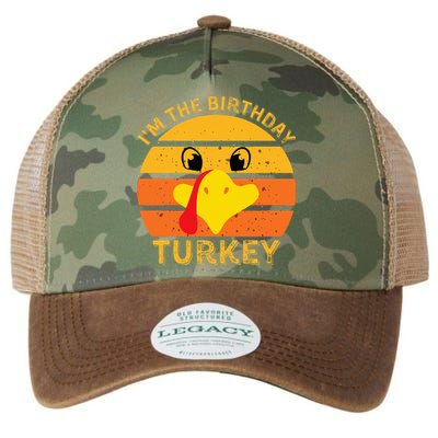 Funny Thanksgiving Turkey Face Happy Birthday Celebration Legacy Tie Dye Trucker Hat