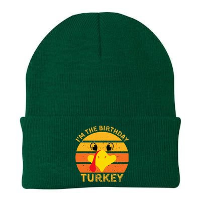 Funny Thanksgiving Turkey Face Happy Birthday Celebration Knit Cap Winter Beanie