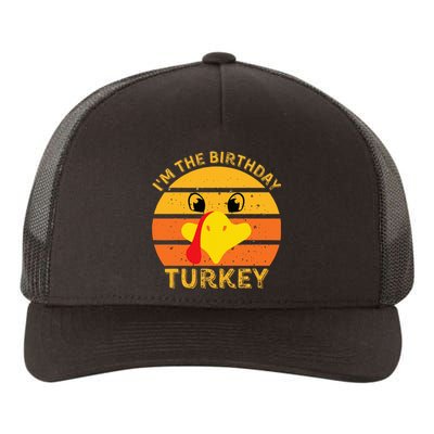 Funny Thanksgiving Turkey Face Happy Birthday Celebration Yupoong Adult 5-Panel Trucker Hat