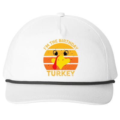 Funny Thanksgiving Turkey Face Happy Birthday Celebration Snapback Five-Panel Rope Hat