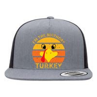 Funny Thanksgiving Turkey Face Happy Birthday Celebration Flat Bill Trucker Hat