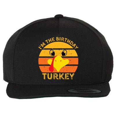 Funny Thanksgiving Turkey Face Happy Birthday Celebration Wool Snapback Cap