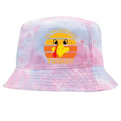 Funny Thanksgiving Turkey Face Happy Birthday Celebration Tie-Dyed Bucket Hat