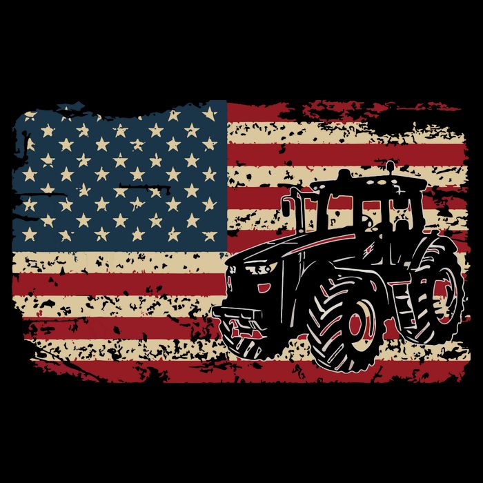 Farm Tractors USA Flag Patriotic Farming Gift Doggie Tank