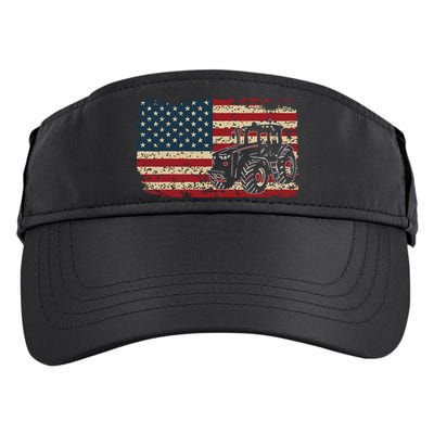 Farm Tractors USA Flag Patriotic Farming Gift Adult Drive Performance Visor