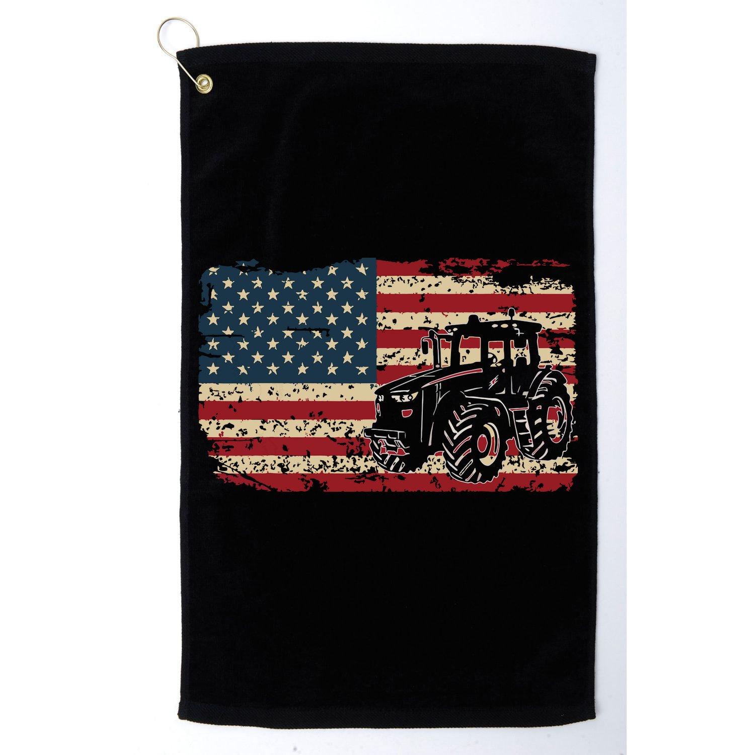Farm Tractors USA Flag Patriotic Farming Gift Golf Towel