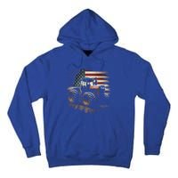 Farmer Tractors Usa Flag Patriotic Farming Gift Tall Hoodie