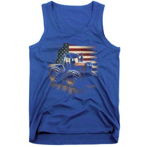 Farmer Tractors Usa Flag Patriotic Farming Gift Tank Top