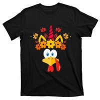 Funny Turkey Unicorn Face  Thanksgiving T-Shirt