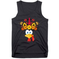 Funny Turkey Unicorn Face  Thanksgiving Tank Top