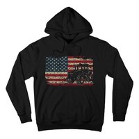 Farm Tractors USA Flag Patriotic Farming Gift Hoodie