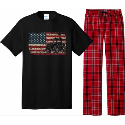 Farm Tractors USA Flag Patriotic Farming Gift Pajama Set