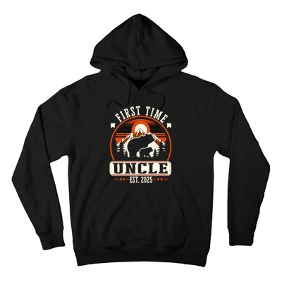 First Time Uncle Est 2025 For New Dad Funny Fathers Day Hoodie