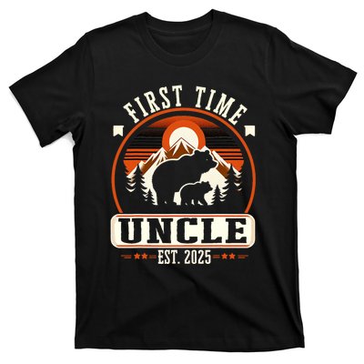 First Time Uncle Est 2025 For New Dad Funny Fathers Day T-Shirt