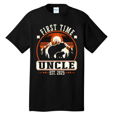 First Time Uncle Est 2025 For New Dad Funny Fathers Day Tall T-Shirt