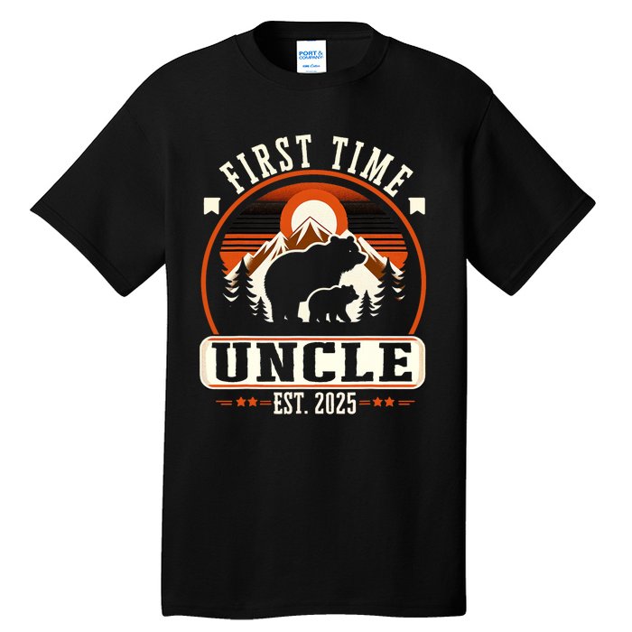 First Time Uncle Est 2025 For New Dad Funny Fathers Day Tall T-Shirt